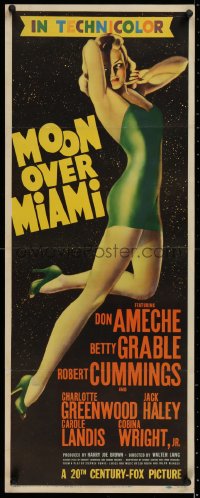 2c087 MOON OVER MIAMI insert 1941 wonderful sexy full-length Alberto Vargas-like pinup art, rare!