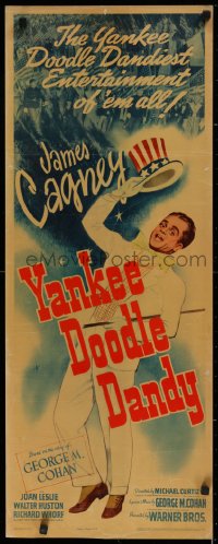 2c105 YANKEE DOODLE DANDY insert 1942 best full-length image of James Cagney as George M. Cohan!