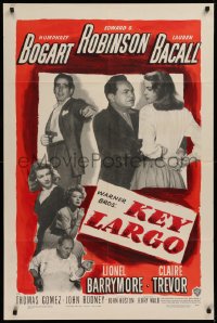 2c130 KEY LARGO 1sh 1948 Humphrey Bogart, Lauren Bacall, Edward G. Robinson, Huston, very rare!