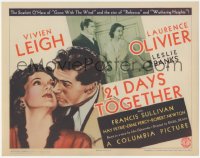 2c160 21 DAYS TOGETHER TC 1940 art of Vivien Leigh who loves maybe murderer Laurence Olivier, rare!