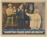 2c196 ACROSS THE PACIFIC LC 1942 Humphrey Bogart held at gunpoint as Sydney Greenstreet grabs him!
