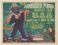 2c176 FORBIDDEN PLANET TC 1956 great artwork of Robby the Robot carrying Anne Francis, classic!
