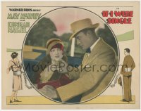 2c215 IF I WERE SINGLE LC 1927 c/u of Conrad Nagel flirting with sexy Myrna Loy in car, ultra rare!