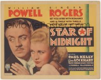 2c191 STAR OF MIDNIGHT TC 1935 William Powell & Ginger Rogers will set you afire w/ romance, rare!