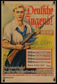 2c327 DEUTSCHE JUGEND 19x28 German special poster 1920s group that predated Hitler Youth, rare!