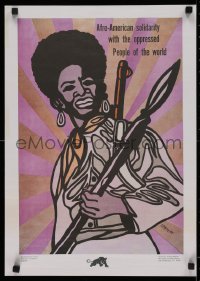 2c335 EMORY DOUGLAS 2-sided 17x24 special poster 1969 Black Panthers solidarity, H. Rap Brown, rare!