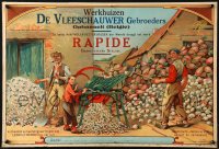 2c312 WERKHUIZEN DE VLEESCHAUWER GEBROEDERS 16x24 Belgian advertising poster 1890s beet cutter, rare!
