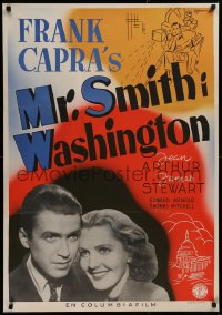 2c402 MR. SMITH GOES TO WASHINGTON Swedish 1941 Capra, James Stewart, Jean Arthur, Rohman art, rare!