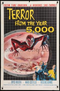 2c145 TERROR FROM THE YEAR 5,000 1sh 1958 from time unborn, sci-fi art of the hideous she-thing!