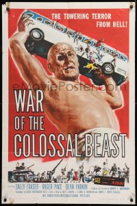 2c148 WAR OF THE COLOSSAL BEAST 1sh 1958 great Albert Kallis art of the towering terror from Hell!