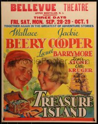2c056 TREASURE ISLAND jumbo WC 1934 Wallace Beery as Long John Silver & Jackie Cooper, rare!
