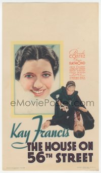2c111 HOUSE ON 56TH STREET mini WC 1933 smiling portrait of beautiful Kay Francis, gambling, rare!