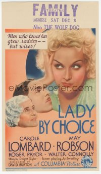 2c112 LADY BY CHOICE mini WC 1934 men who loved gorgeous Carole Lombard grew sadder & wiser, rare!