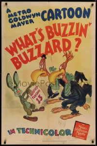 2c149 WHAT'S BUZZIN' BUZZARD 1sh 1943 Tex Avery cartoon, rabbit tricks goofy vultures, ultra rare!