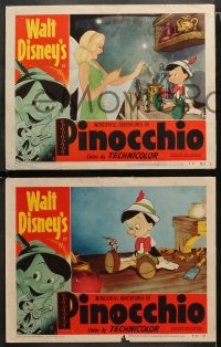 2c158 PINOCCHIO 8 LCs R1954 Walt Disney classic cartoon, rare complete set with different images!