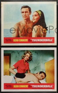 2c159 THUNDERBALL 8 LCs 1965 Sean Connery as James Bond, Paluzzi, Auger, rare complete set!