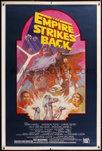2d181 EMPIRE STRIKES BACK 40x60 R1982 George Lucas sci-fi classic, cool artwork by Tom Jung!