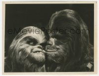 2d417 STAR WARS HOLIDAY SPECIAL 7.25x9.25 still 1978 romantic close-up of Chewbacca and Malla!