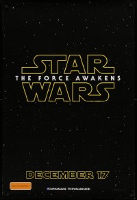2d484 FORCE AWAKENS DS teaser Aust 1sh 2015 Star Wars: Episode VII, J.J. Abrams, title design!