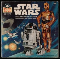 2d167 STAR WARS softcover book 1977 Lucas classic, great read-along book w/ record!