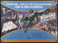 2d419 STAR WARS/EMPIRE STRIKES BACK British quad 1980 George Lucas classic sci-fi epic!
