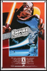 2d205 EMPIRE STRIKES BACK style A Kilian 1sh R1990 George Lucas sci-fi classic, cool art by Noble!