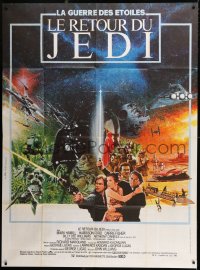 2d386 RETURN OF THE JEDI French 1p 1983 George Lucas classic, different art by Michel Jouin!