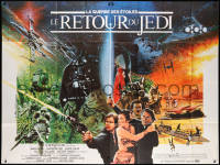 2d385 RETURN OF THE JEDI French 2p 1983 George Lucas classic, different montage art by Michel Jouin