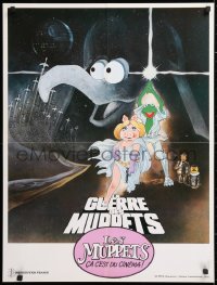 2d420 MUPPETS GO HOLLYWOOD French 23x30 1980 Jim Henson, completely different Star Wars parody art!