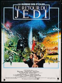 2d387 RETURN OF THE JEDI French 15x21 1983 George Lucas classic, different Michel Jouin sci-fi art!