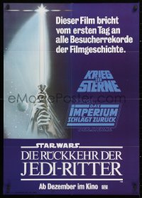 2d380 RETURN OF THE JEDI teaser German 1983 George Lucas, art of hands holding lightsaber by Reamer!