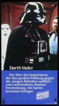 2d286 EMPIRE STRIKES BACK German 18x33 1980 completely different image of Darth Vader and Lando!