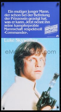 2d291 EMPIRE STRIKES BACK German 18x33 1980 George Lucas classic, great image of Luke Skywalker!