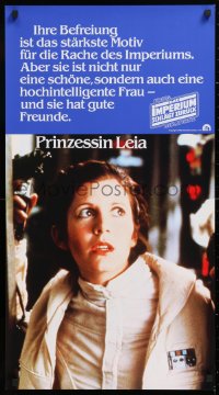 2d292 EMPIRE STRIKES BACK German 18x33 1980 George Lucas classic, great image of Princess Leia!