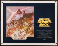 2d217 EMPIRE STRIKES BACK 1/2sh R1981 George Lucas sci-fi classic, cool artwork by Tom Jung!