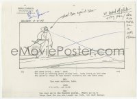 2d247 EMPIRE STRIKES BACK signed storyboard page 1979 by Brian Johnson, Luke sees Kenobi's ghost!