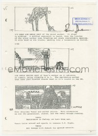 2d244 EMPIRE STRIKES BACK signed storyboard page 1979 by Brian Johnson, AT-ATs attack rebel base!
