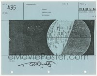 2d073 STAR WARS signed shot #435 storyboard page 1977 by Robert Watts, Death Star & Alderaan!