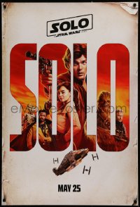 2d509 SOLO teaser DS 1sh 2018 A Star Wars Story, Ehrenreich, Clarke, Harrelson, art of top cast!