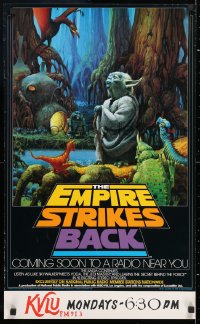 2d222 EMPIRE STRIKES BACK radio poster 1982 cool different art of Yoda by Ralph McQuarrie!