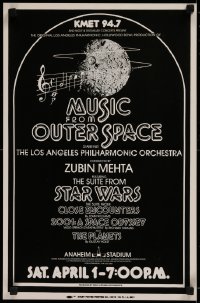 2d404 MUSIC FROM OUTER SPACE 14x22 music poster 1978 wild space planet art with notes, ultra-rare!
