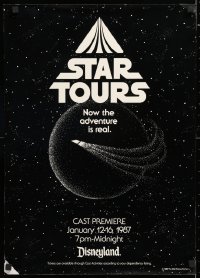2d433 STAR TOURS 17x24 special poster 1987 Star Wars, cast premiere for Disneyland employees!