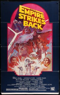 2d226 EMPIRE STRIKES BACK standee R1982 George Lucas sci-fi classic, cool artwork by Tom Jung!