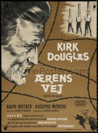 2f007 PATHS OF GLORY Danish 1959 Stanley Kubrick, different Wenzel artwork of Kirk Douglas!