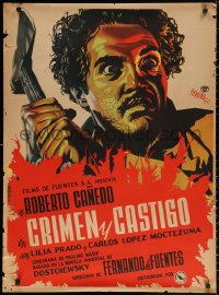 2f064 CRIMEN Y CASTIGO Mexican poster 1953 Roberto Canedo, from Dostoevsky's Crime and Punishment!