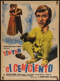 2f065 EL CENICIENTO Mexican poster 1952 cool Josep Renau artwork of German Valdes as Tin-Tan!