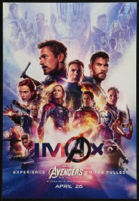 2g127 AVENGERS: ENDGAME IMAX mini poster 2019 Marvel Comics, cool montage with Hemsworth & top cast!