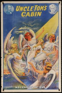 2g049 UNCLE TOM'S CABIN 28x42 stage poster 1920s stone litho of Ascension of Eva into Heaven!