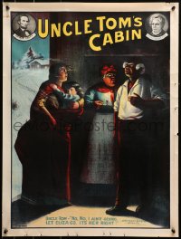 2g048 UNCLE TOM'S CABIN 21x28 stage poster 1900s stone litho of Eliza's escape from the tavern!