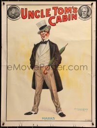 2g047 UNCLE TOM'S CABIN 21x28 stage poster 1900s great full-length art of slave hunter Marks!